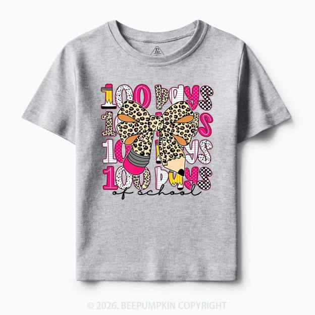 Leopard Love 100 Days Of  School Edition Toddler&Kid's Tees Beepumpkin