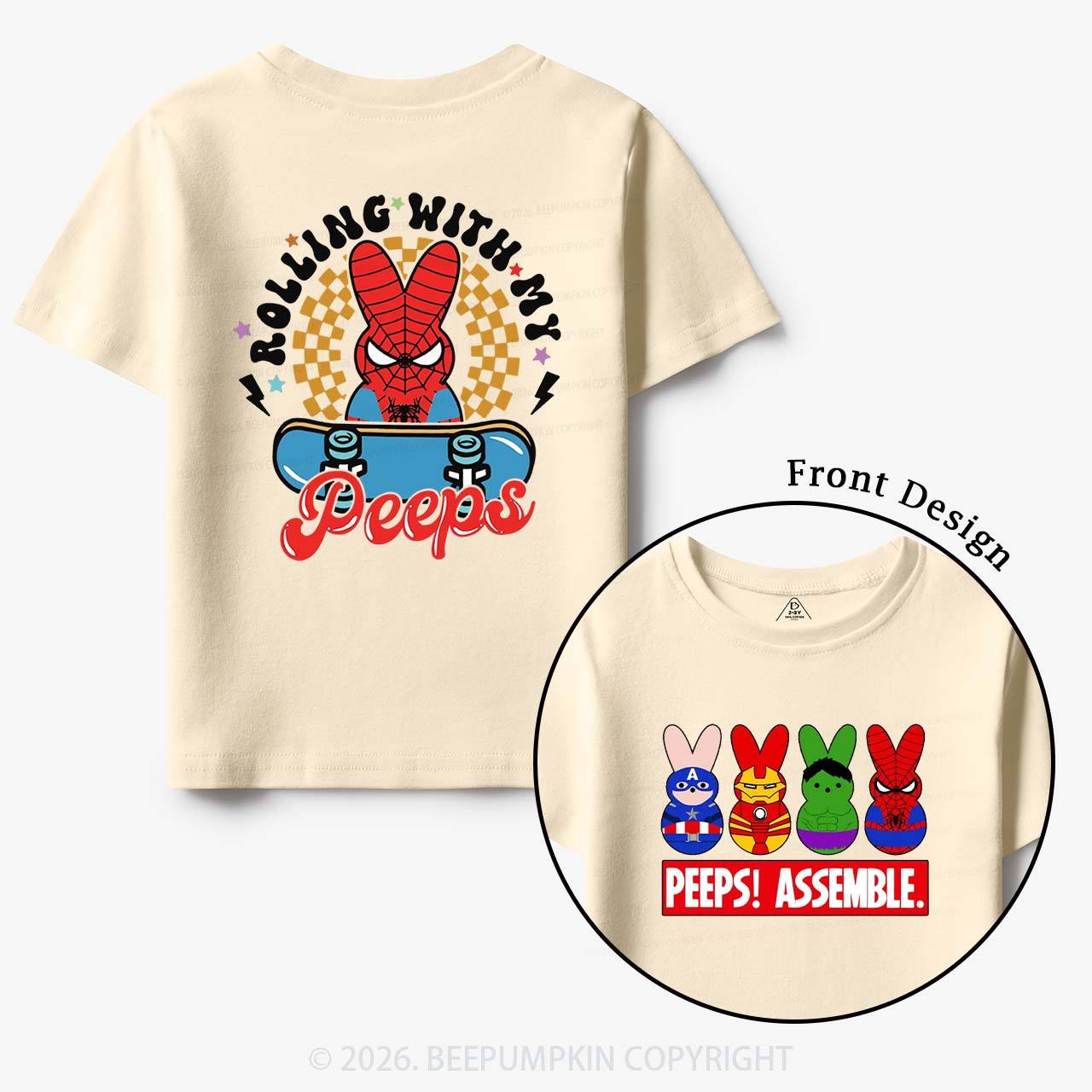 Fun Easter Rolling With My Peeps Squad Toddler&Kid's Tees