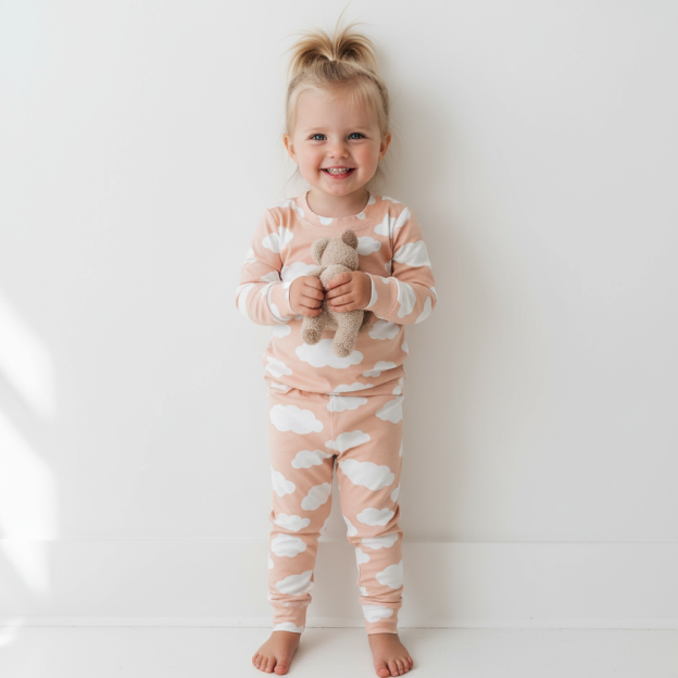 Dreamy Clouds Two-Piece Pajama Set For Kids