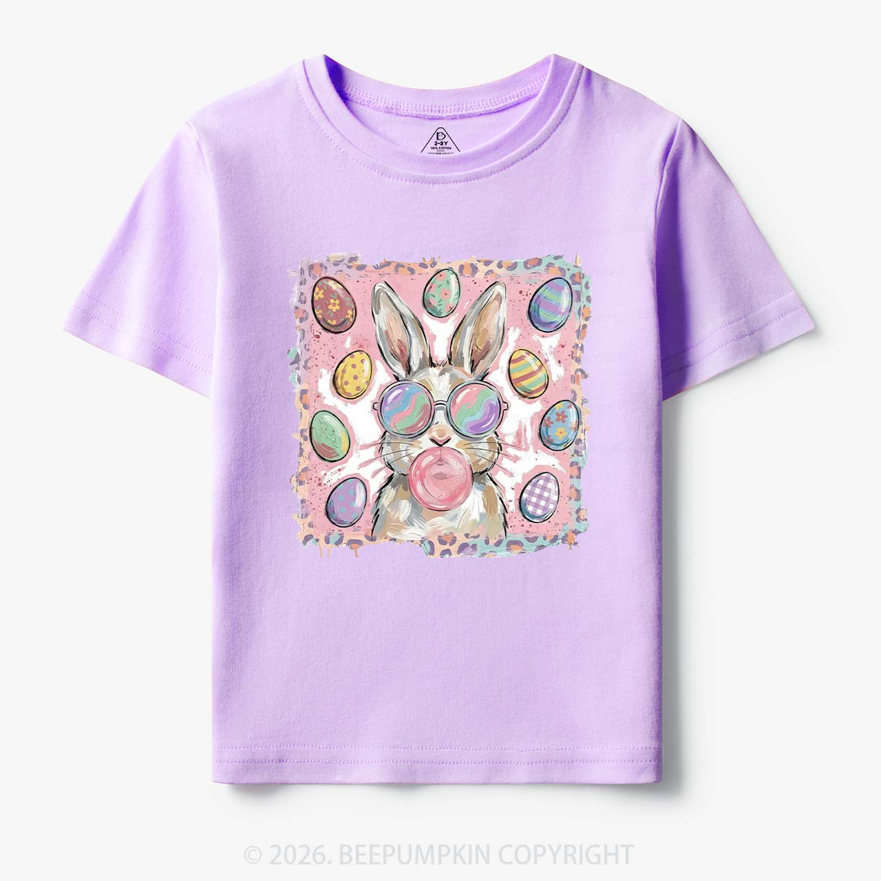Retro Bubblegum Bunny Colorful Easter Eggs Toddler&Kids Tees