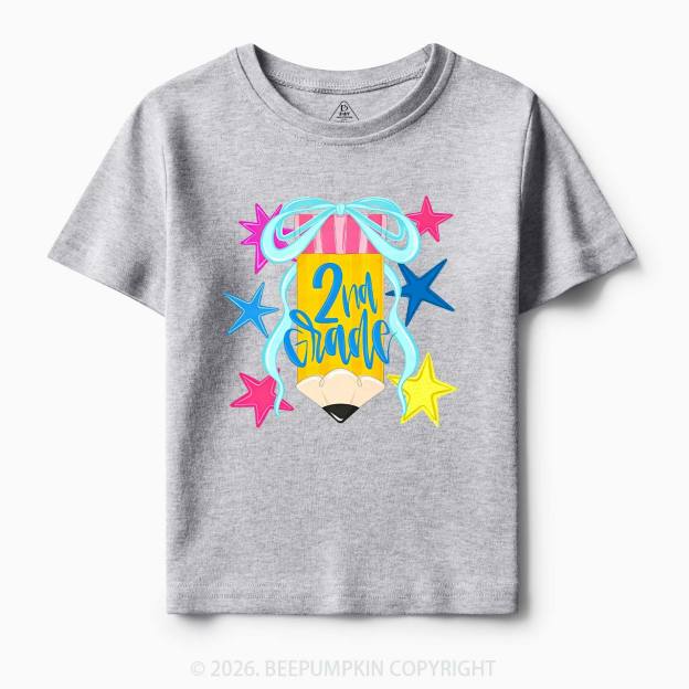 Sparkly Grade Star Pencil Back to School Toddler&Kid's Tees