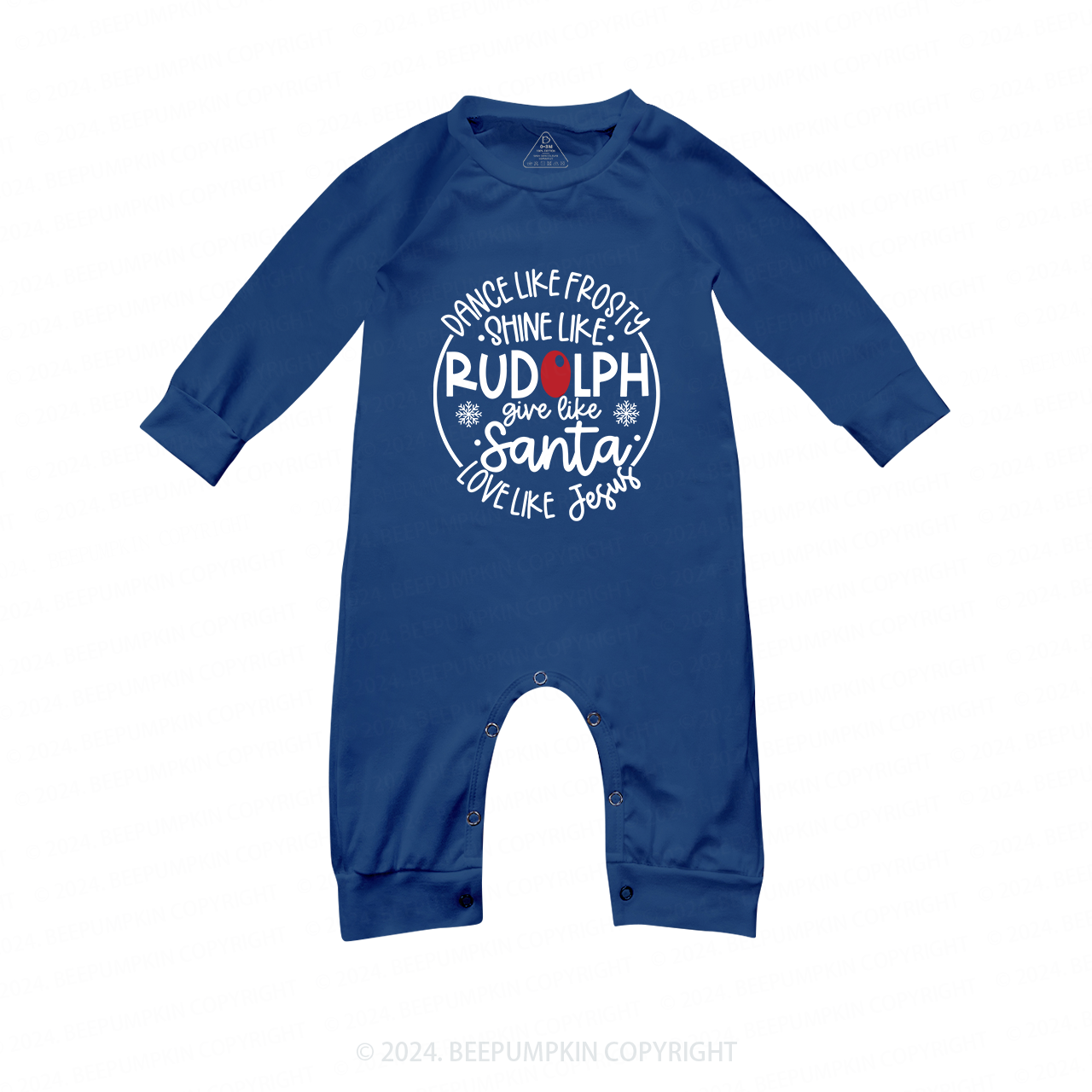 Give Like Santa Christmas Family Matching Blue Pajamas Beepumpkin