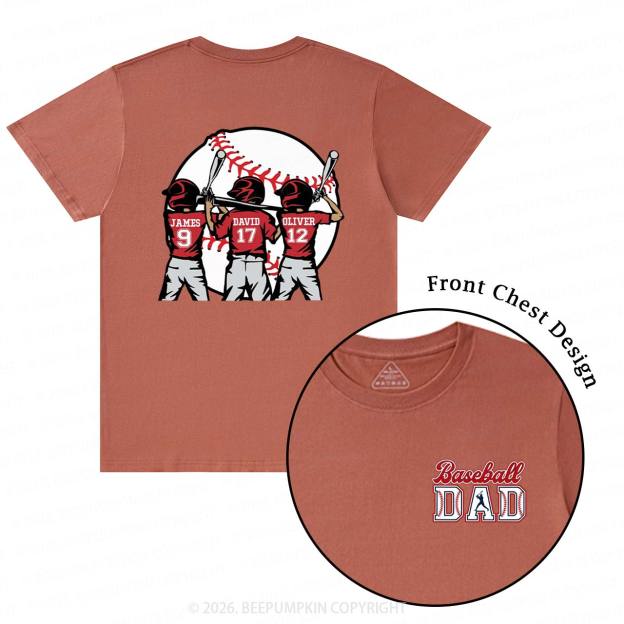Personalized Baseball Dad Team T-Shirts