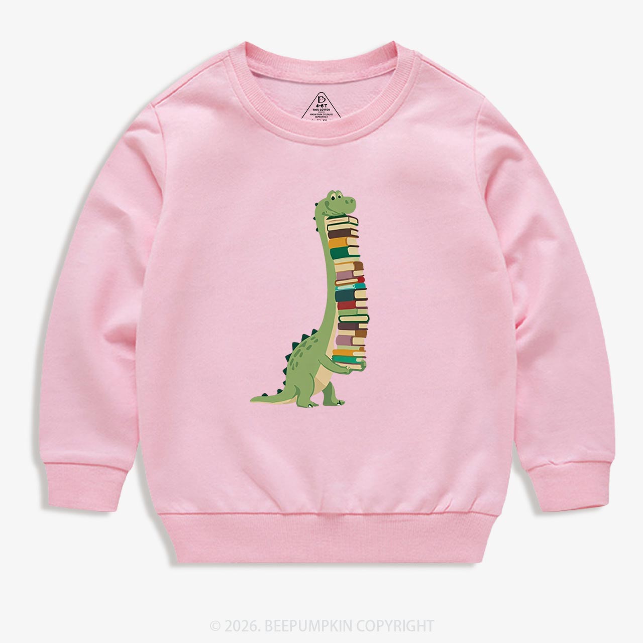 Cute Dinosaur Book Lover Kid's Sweatshirt