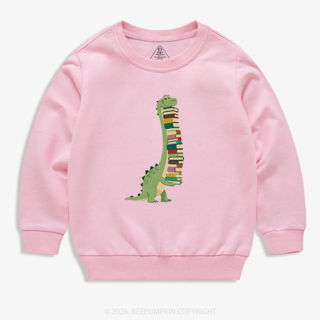 Cute Dinosaur Book Lover Kid's Sweatshirt