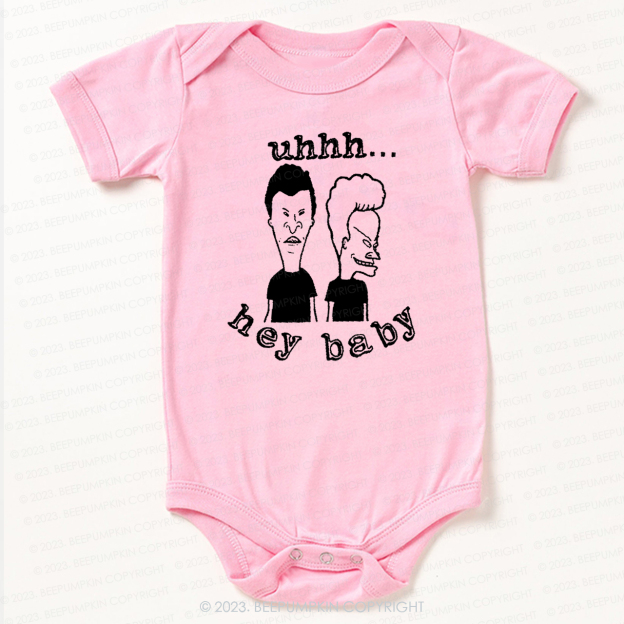 Hey Baby Beavis Butthead Funny 90s Graphic Bodysuit For Baby