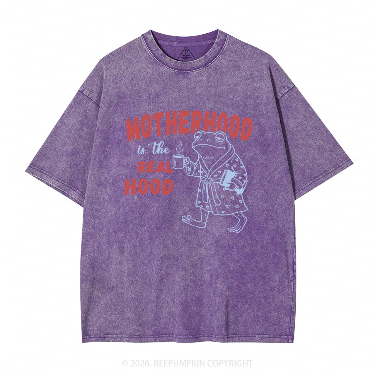 Motherhood Is The Real Hood Adult Washed T-Shirts