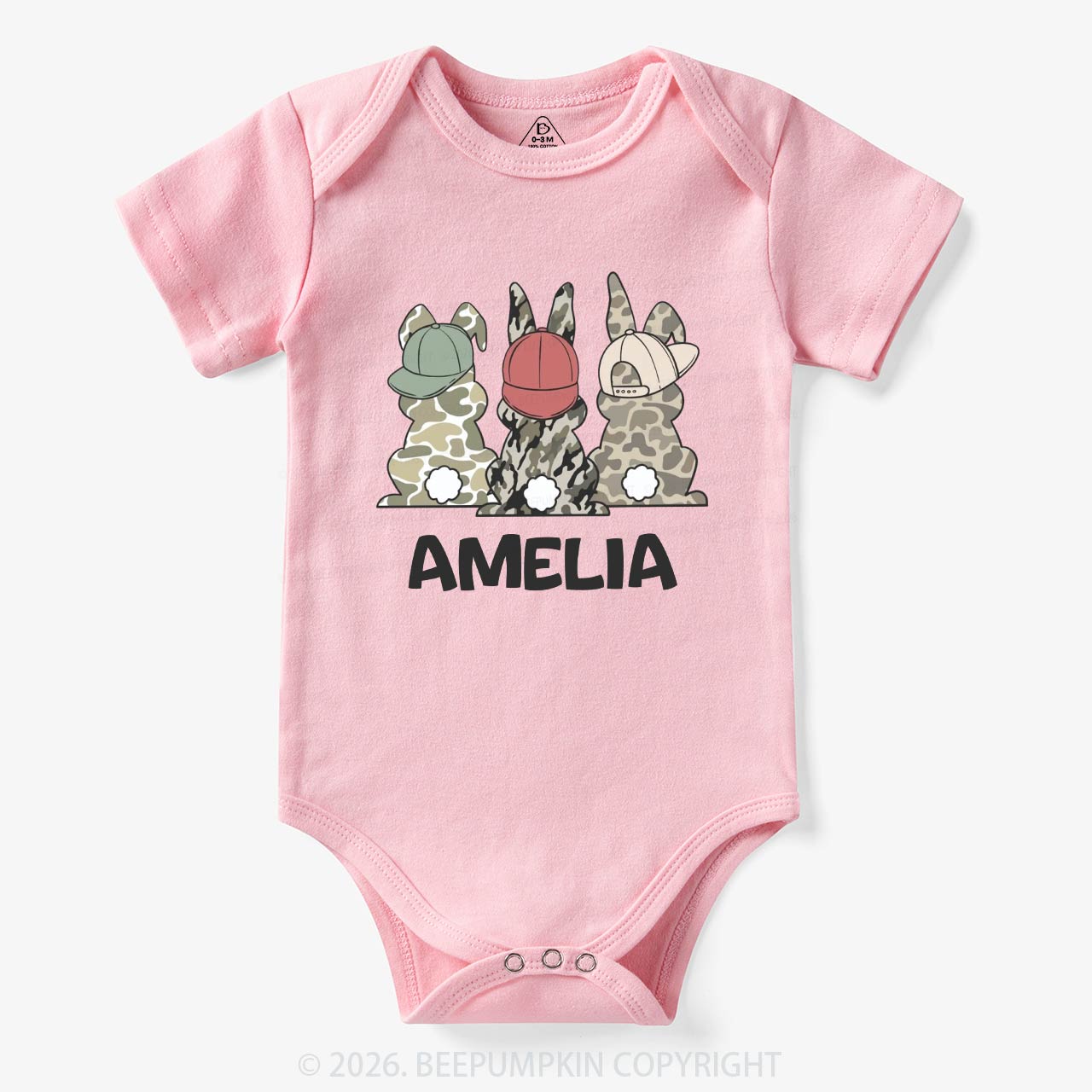 Personalized Camo Easter Bunny Bodysuit