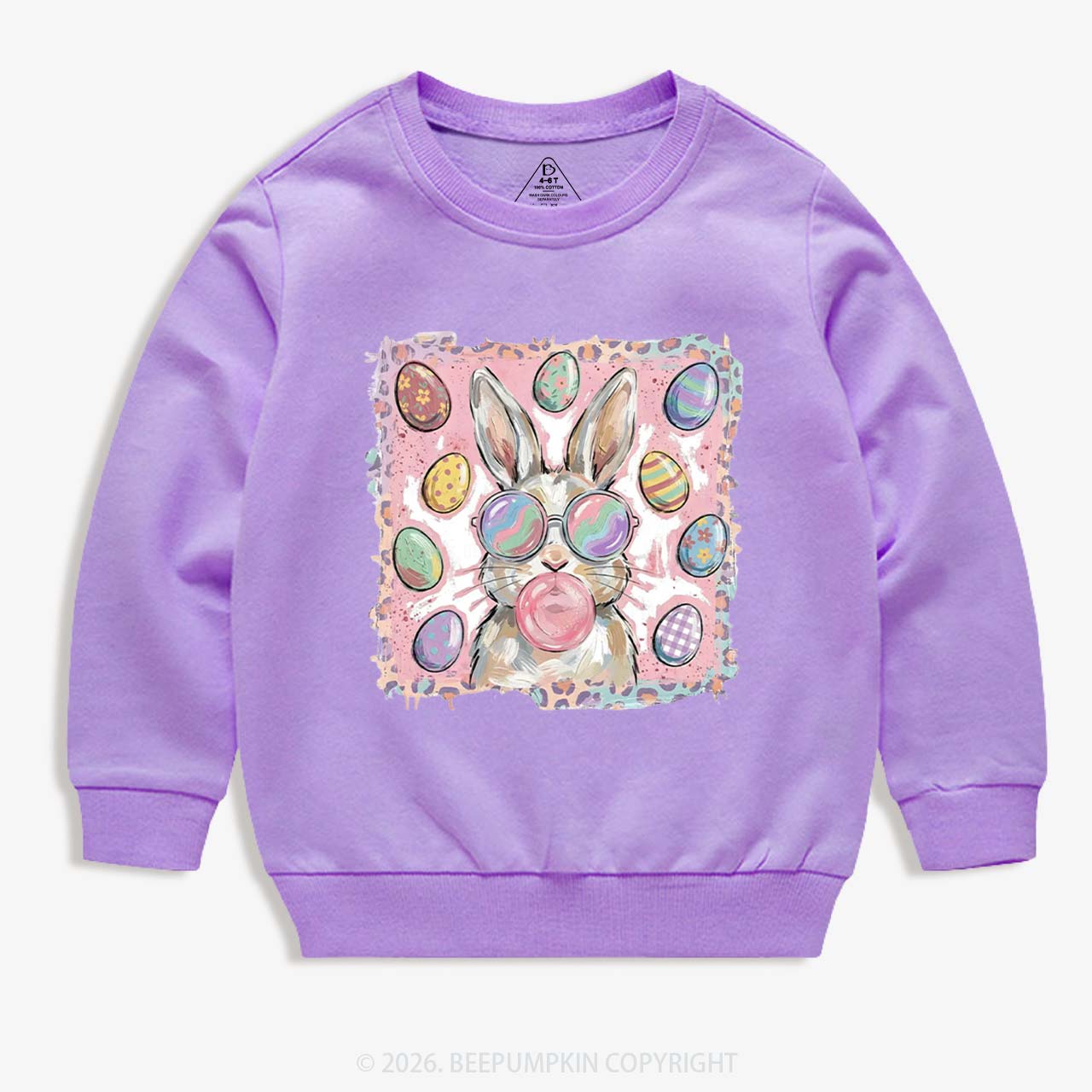 Retro Bubblegum Bunny Colorful Easter Eggs Kid's Sweatshirt