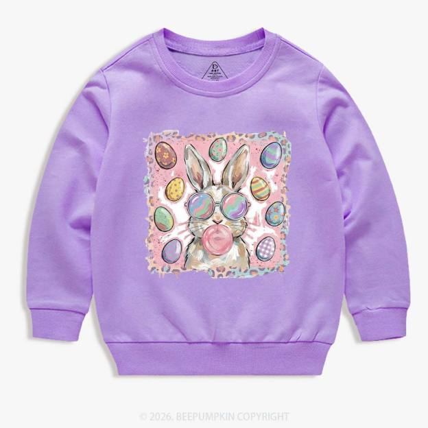 Retro Bubblegum Bunny Colorful Easter Eggs Kid's Sweatshirt