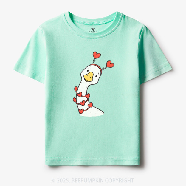 Pink Bow Preppy Goose Toddler&Kid's Tees Beepumpkin