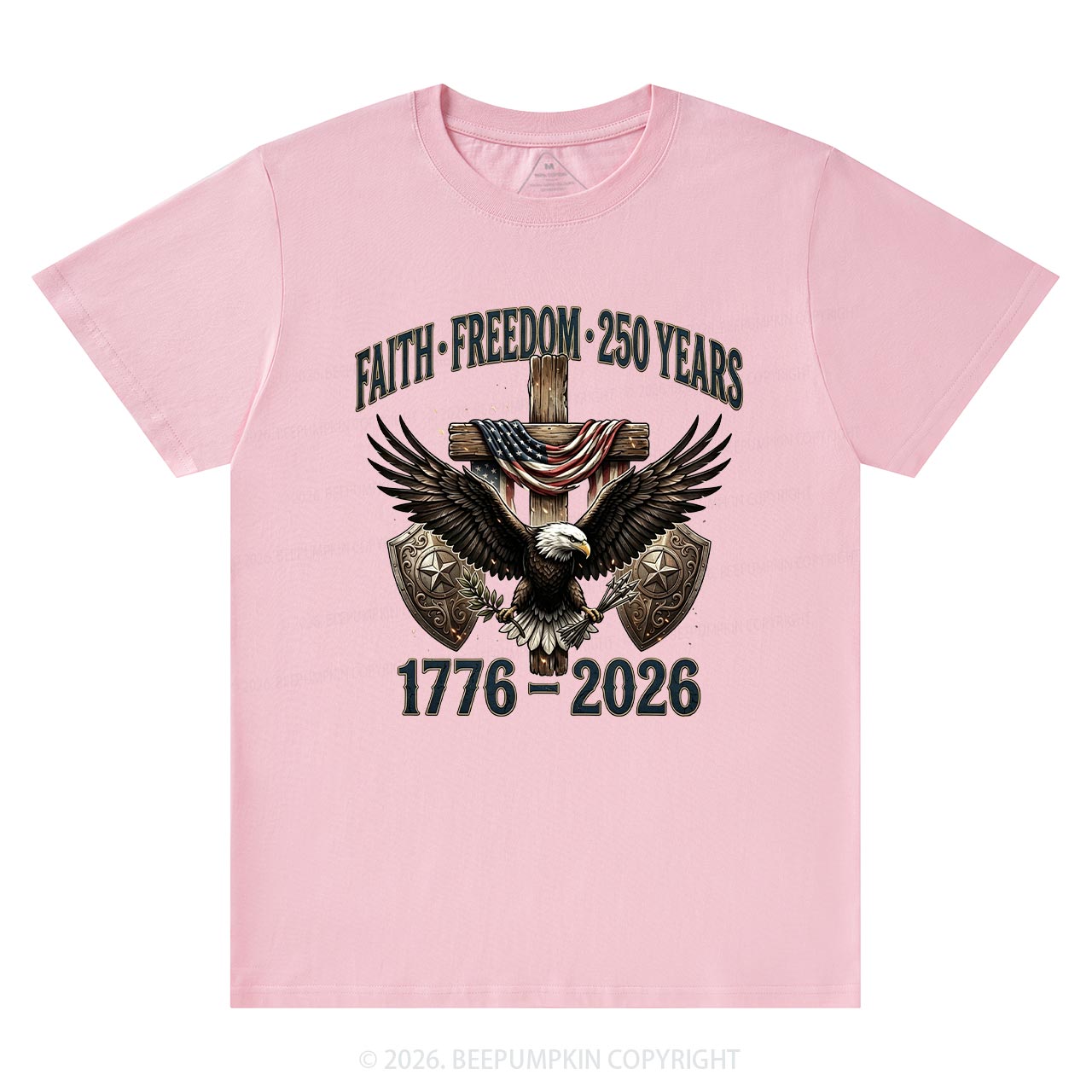 Faith Freedom 250 Years Patriotic Christian T-Shirts