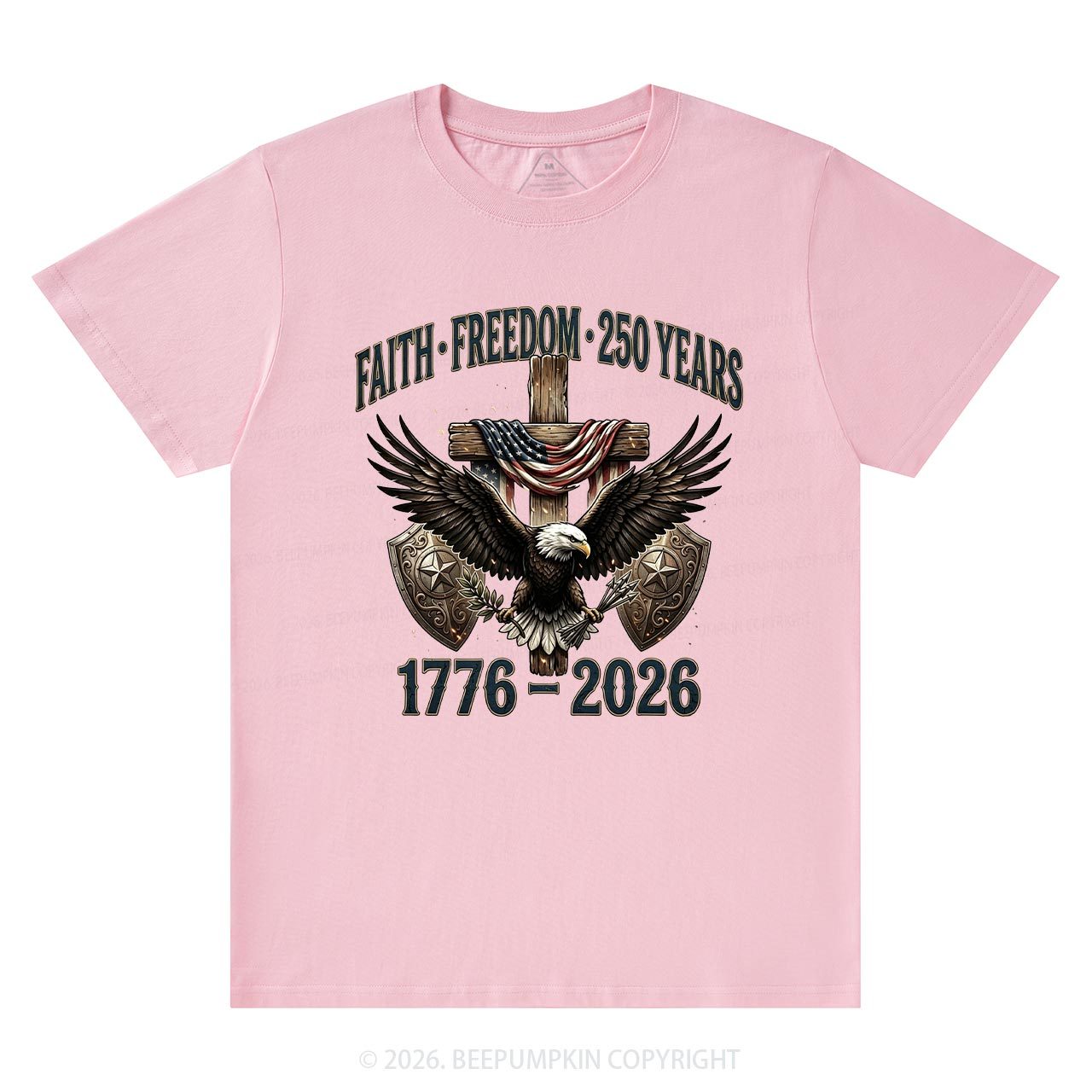 Faith Freedom 250 Years Patriotic Christian T-Shirts