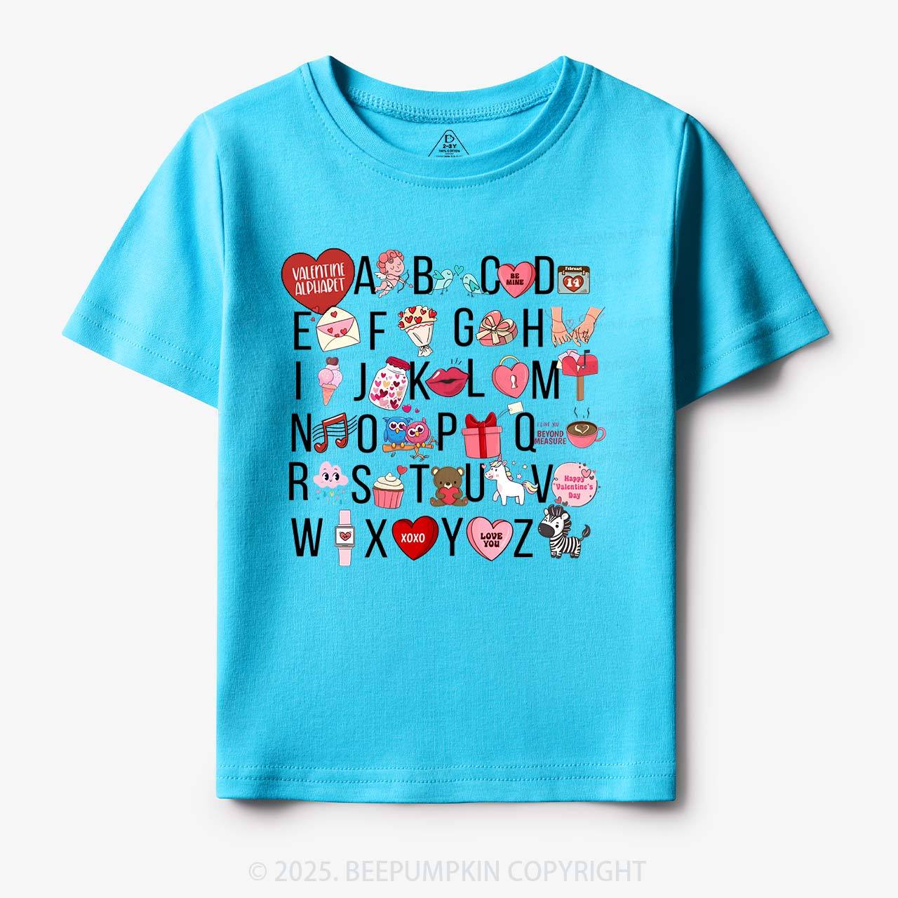 Valentine Alphabet Toddler&Kid's Tees Beepumpkin