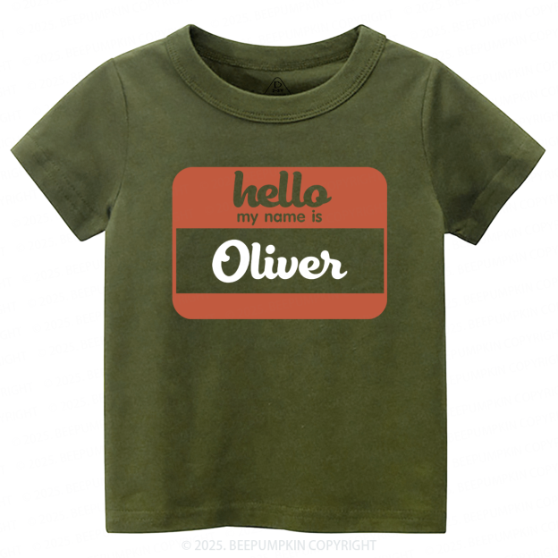 Hello My Name Is Personalized Toddler Shirts