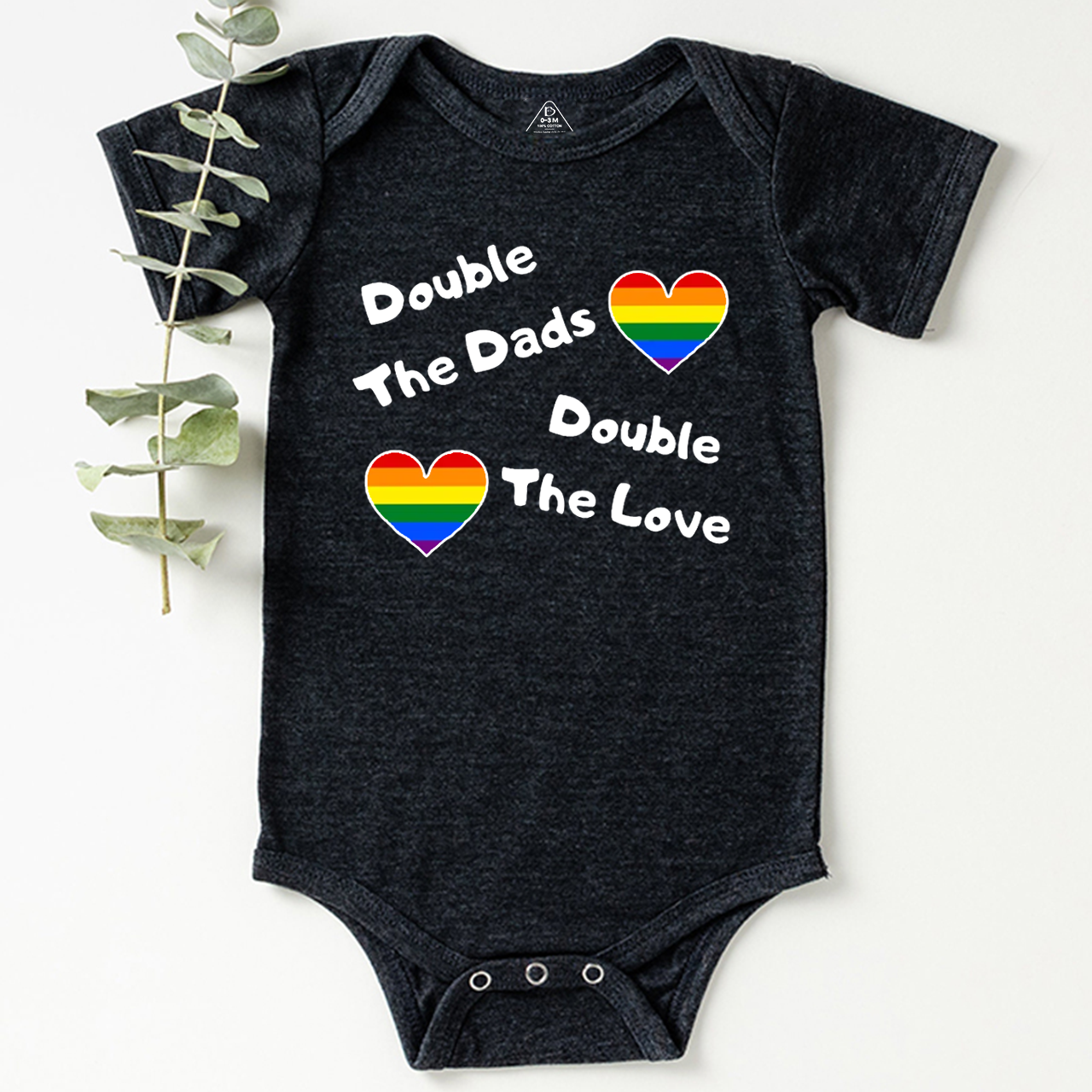 Double The Dads Double The Love LGBTQ Bodysuit Beepumpkin