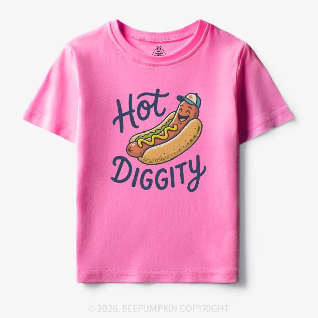 Hot Diggity Funny Hot Dog Retro Toddler&Kid's Tees