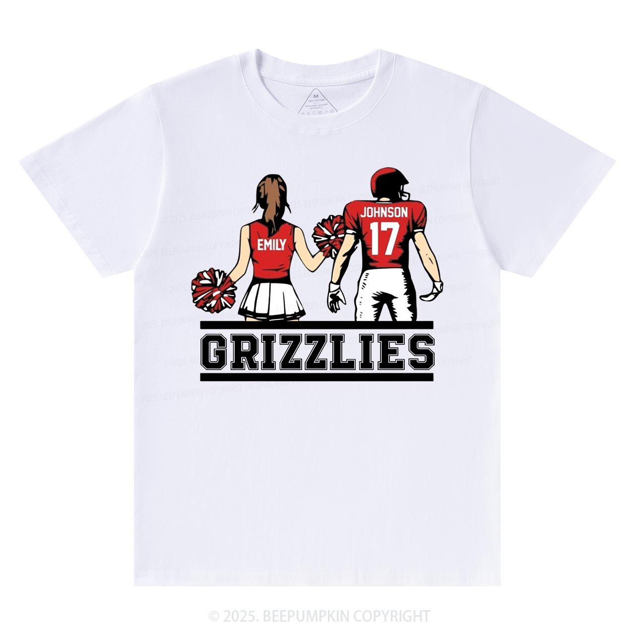 Personalized Football And Cheer Mom T-Shirts Beepumpkin