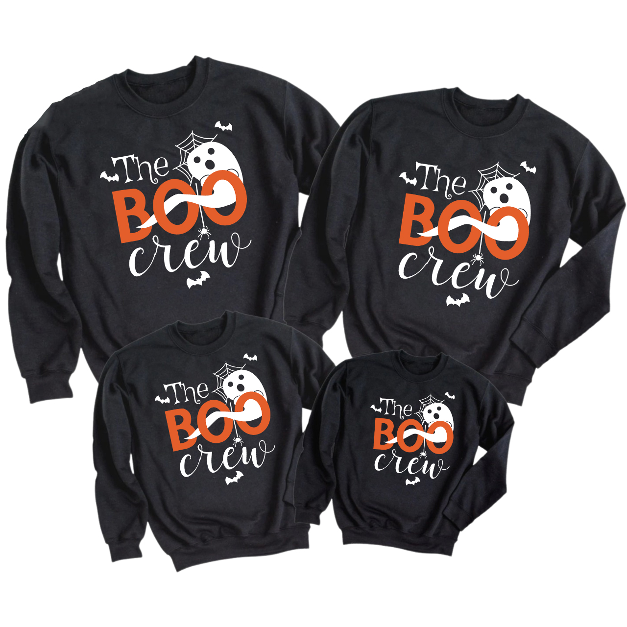 The Boo Crew Spider Web Halloween Family Party Matching Sweatshirts