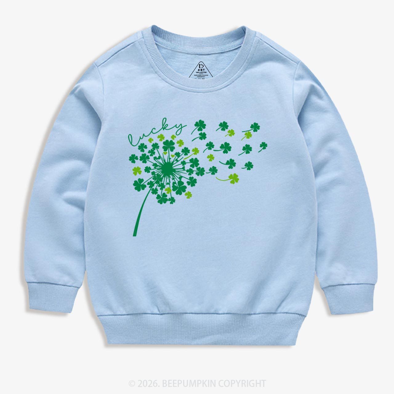Dandelion Shamrock St. Patrick's Day Kid's Sweatshirt