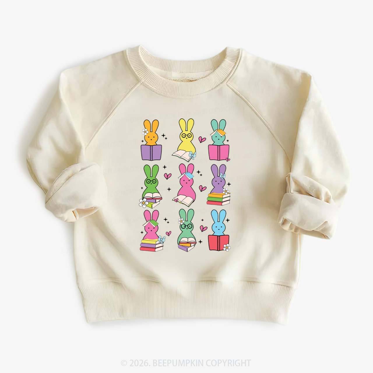 Book Lover Easter Bunnies Kid's Sweatshirt