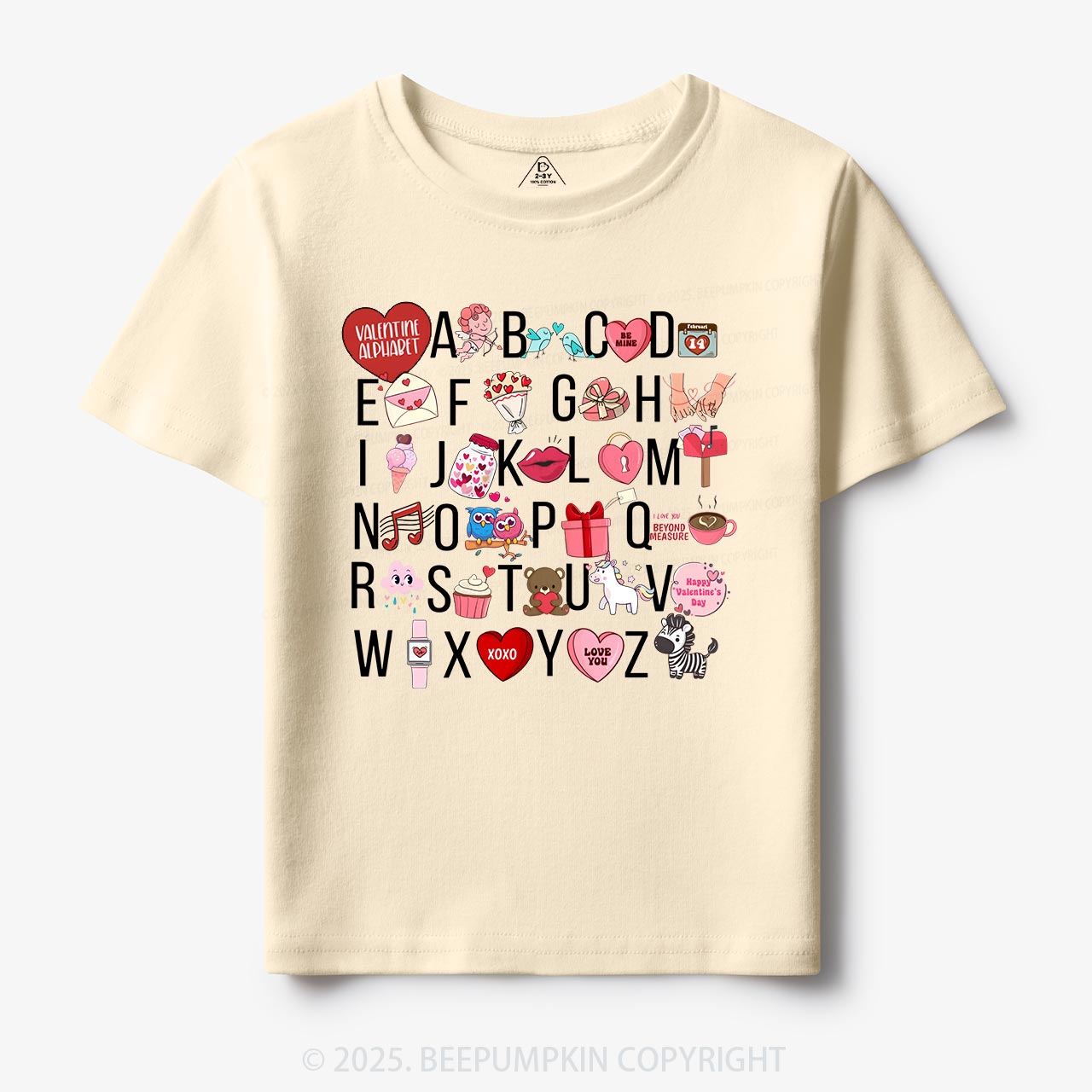 Valentine Alphabet Toddler&Kid's Tees Beepumpkin