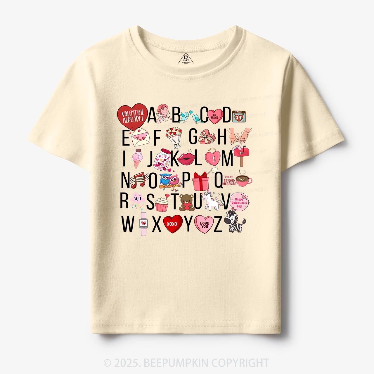 Valentine Alphabet Toddler&Kid's Tees Beepumpkin
