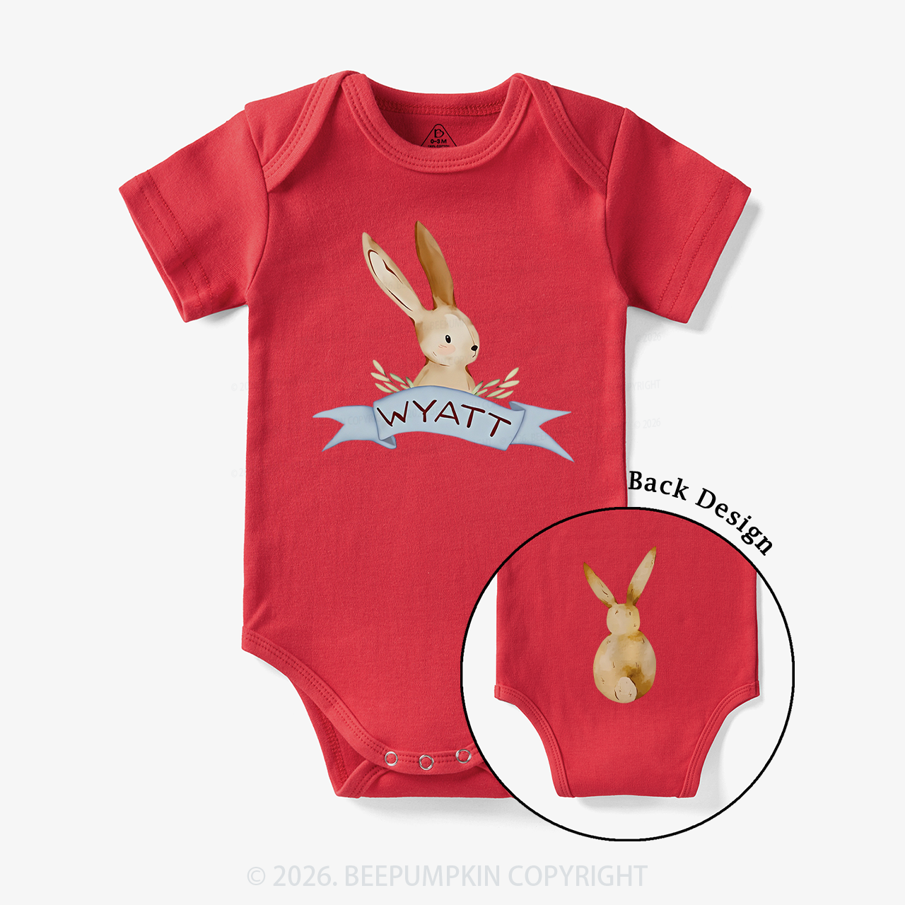 Personalized Peekaboo Bunny Baby Bodysuit