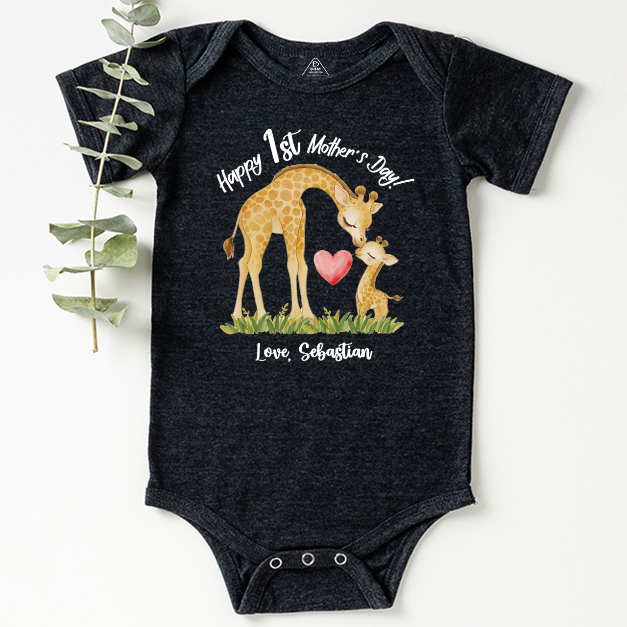 Personalized Mother's Day Giraffe Bodysuit Beepumpkin