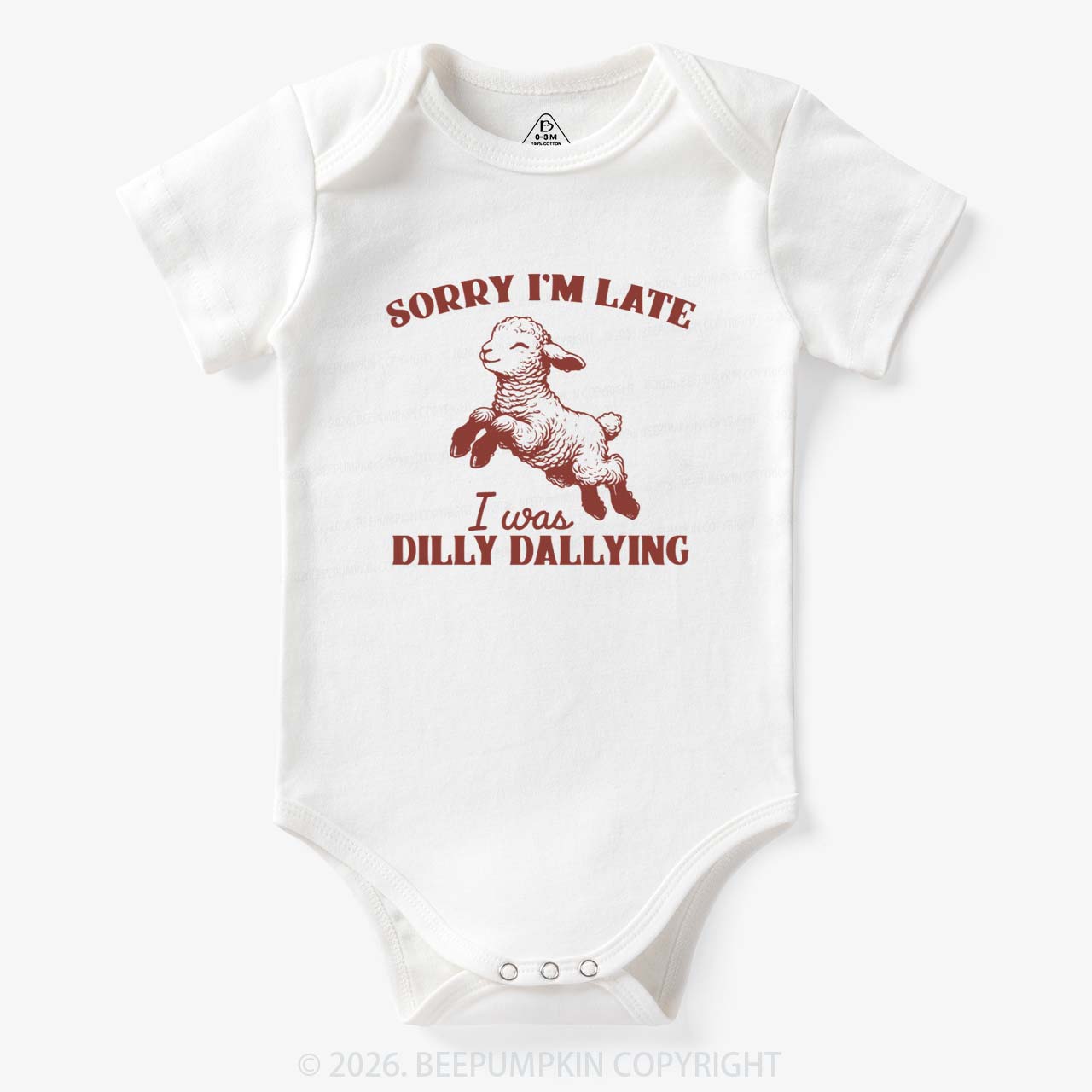 Sorry I'm Late I Was Dilly Dallying Lamb Sheep Bodysuit