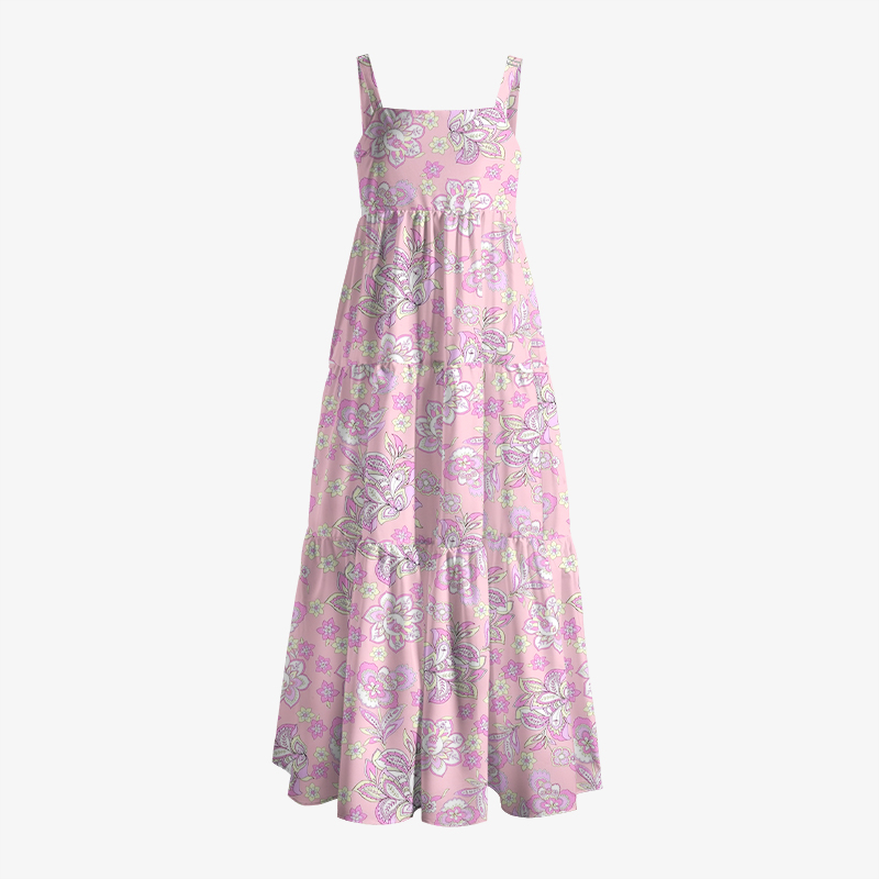 Pastel Petal All-Over Print Women’s Voile Cami Dress