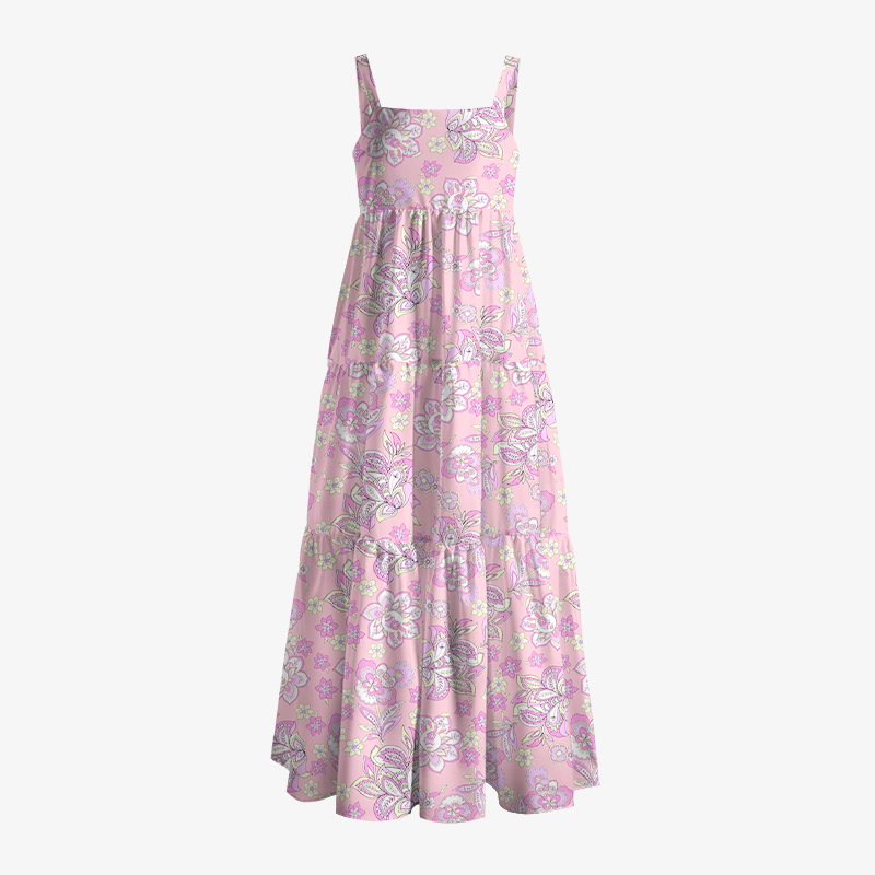 Pastel Petal All-Over Print Women’s Voile Cami Dress