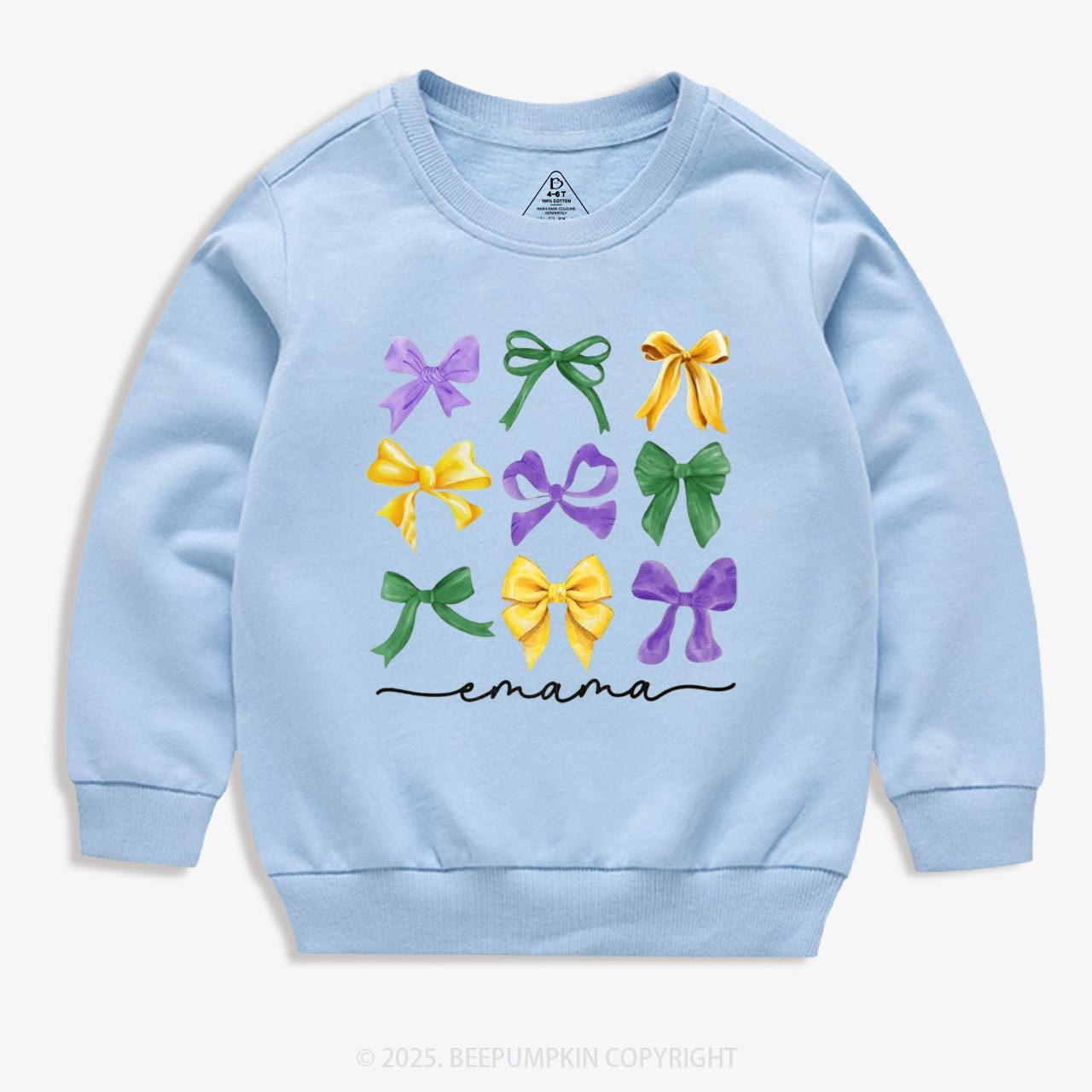 Personalized Carnival Bow Name Kid's Sweatshirt