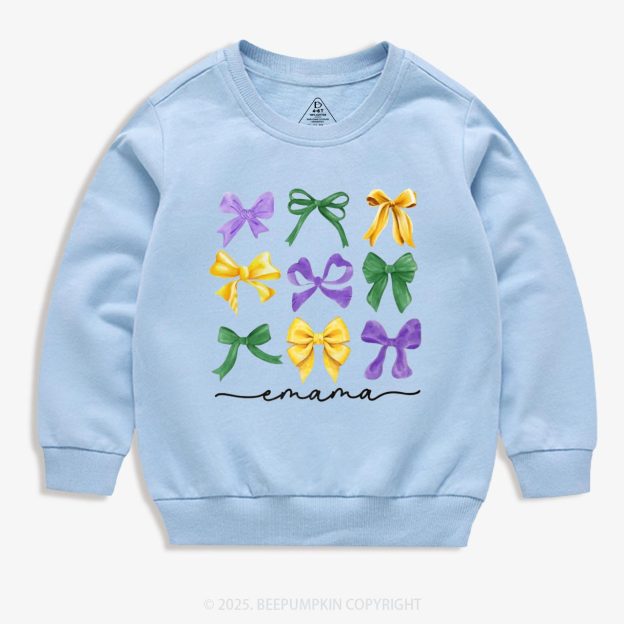 Personalized Carnival Bow Name Kid's Sweatshirt