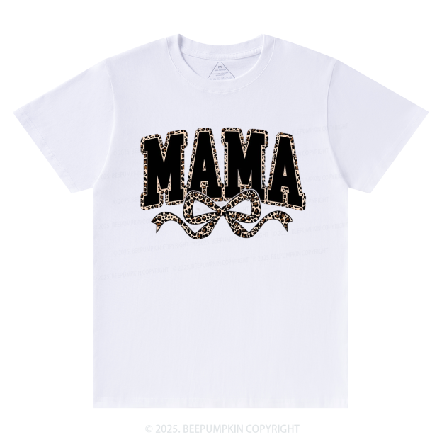 Mama Leopard Coquette Bow T-Shirts Beepumpkin