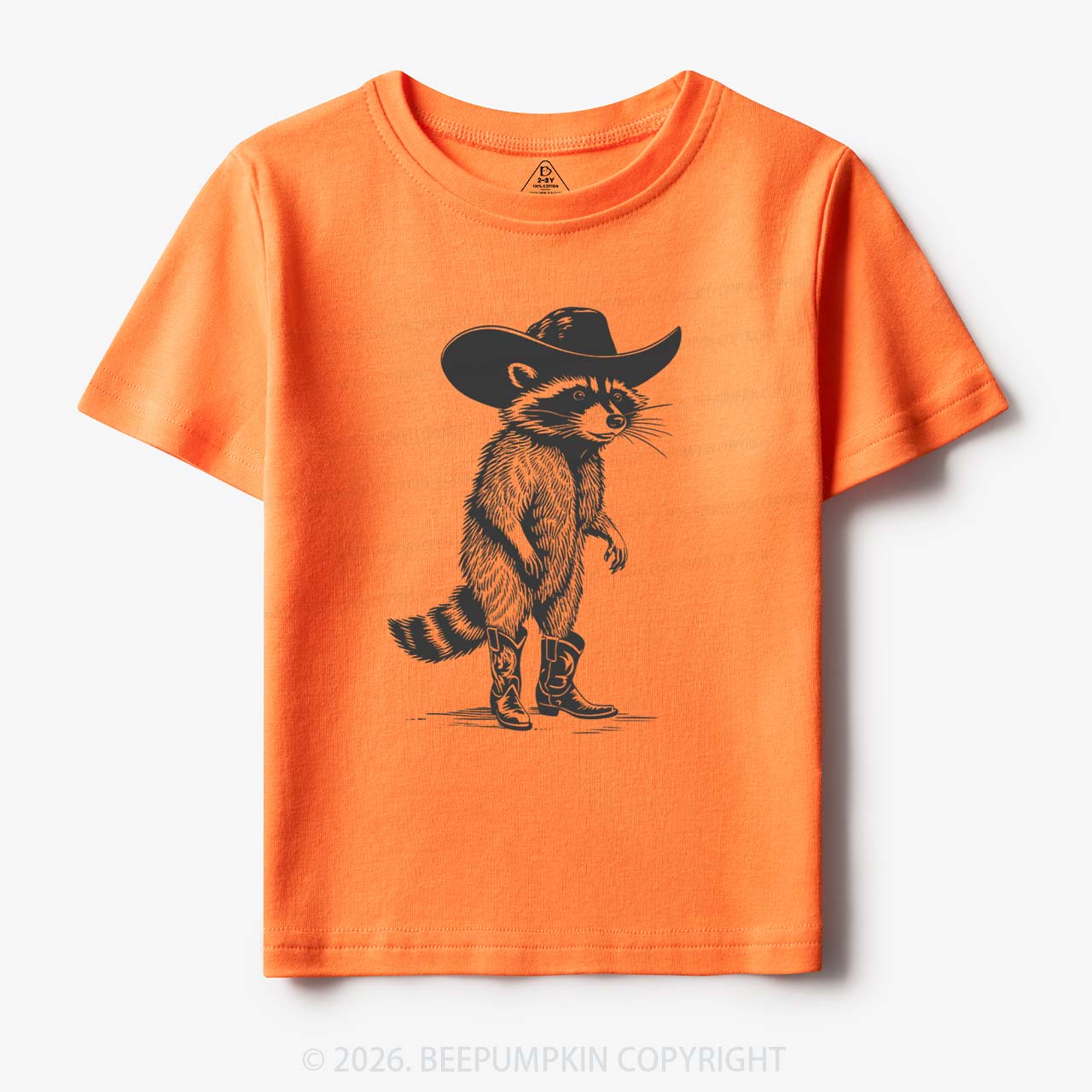 Funny Western Raccoon Cowboy Toddler&Kid's Tees