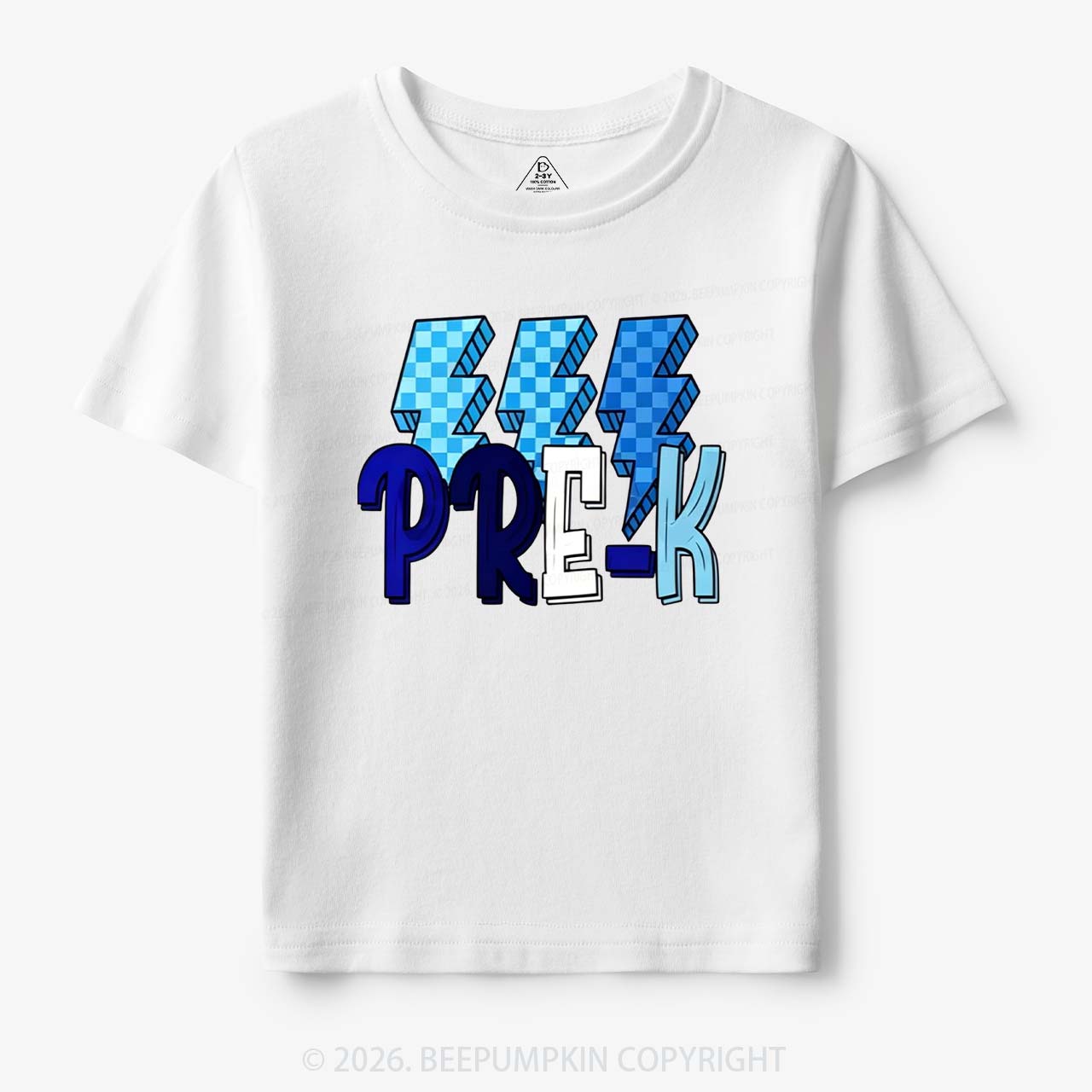 Pixel Blue Checkered Grade Level Toddler&Kid's Tees