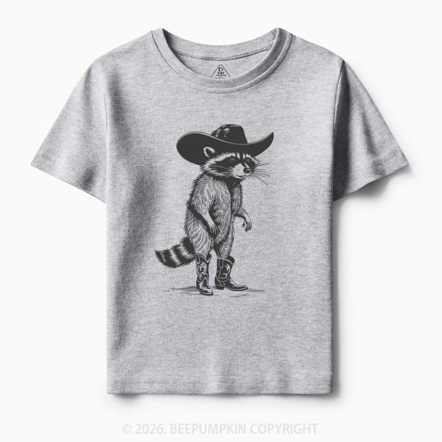 Funny Western Raccoon Cowboy Toddler&Kid's Tees