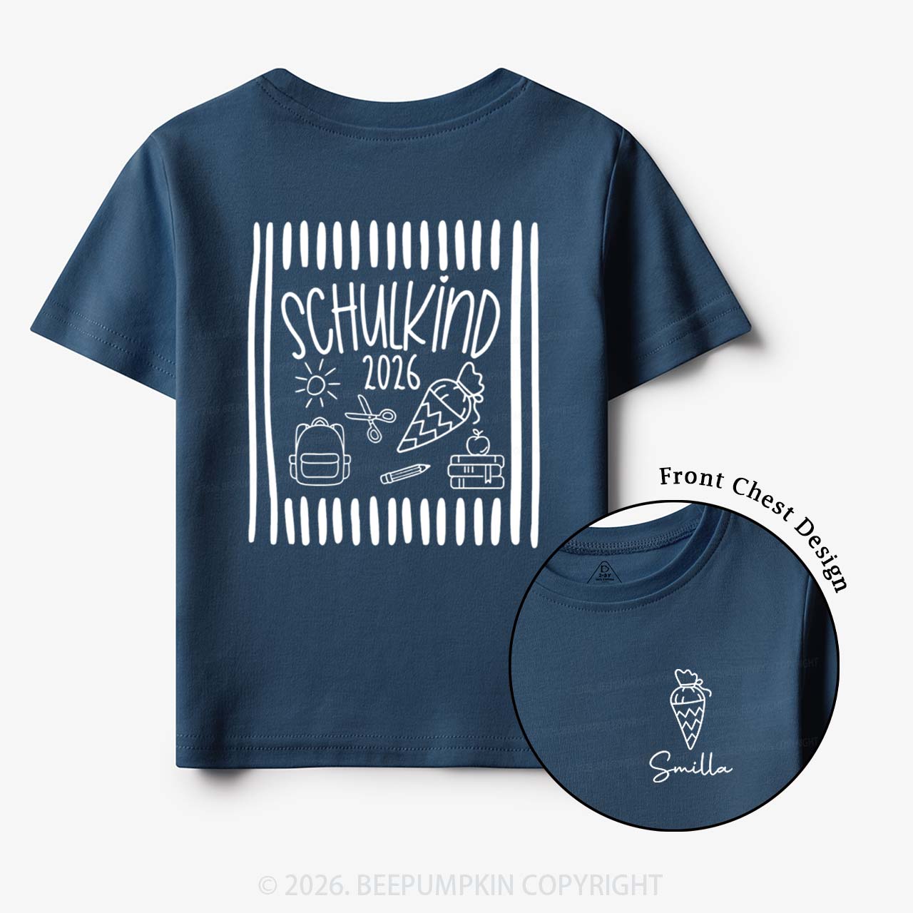 Personalized Name & Year Schoolchild Toddler&Kid's Tees