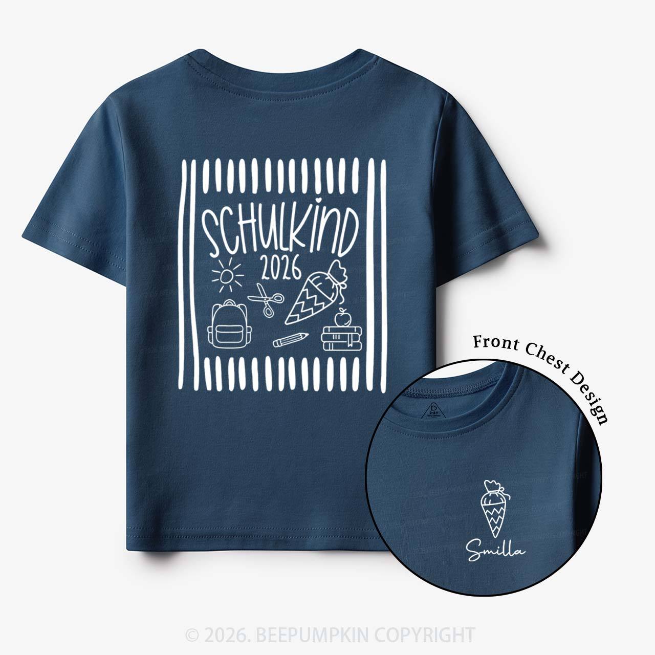 Personalized Name & Year Schoolchild Toddler&Kid's Tees