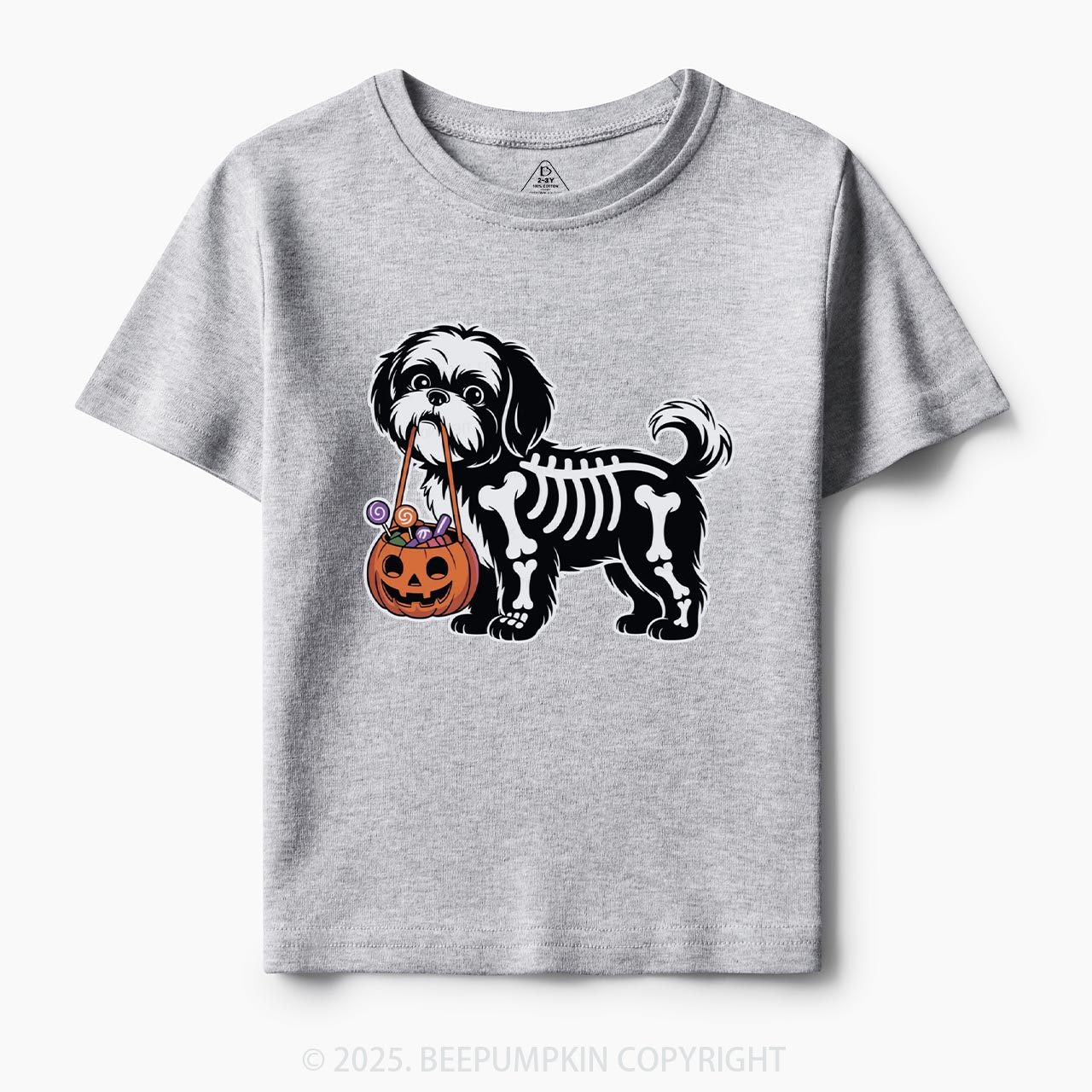 Halloween Skeleton Dog Toddler&Kid's Tees Beepumpkin