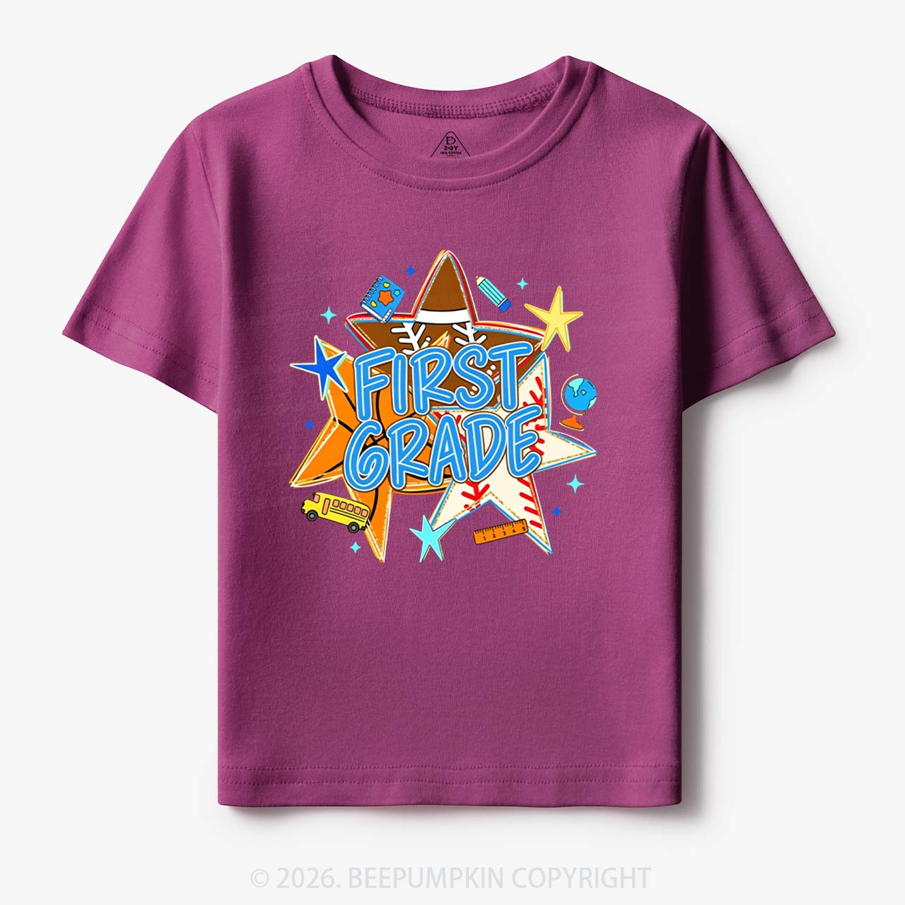 Personalized Baseball Basketball Stars Back to School Toddler&Kid's Tees