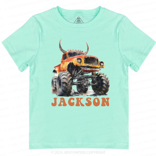 Personalized Monster Truck Toddler&Kids Tees Beepumpkin 