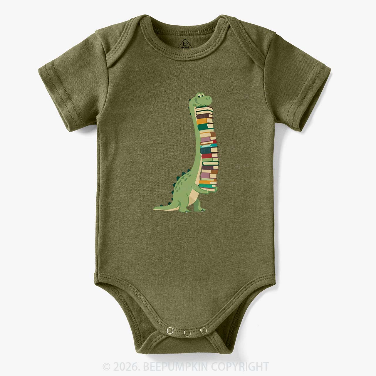 Cute Dinosaur Book Lover Baby Bodysuit
