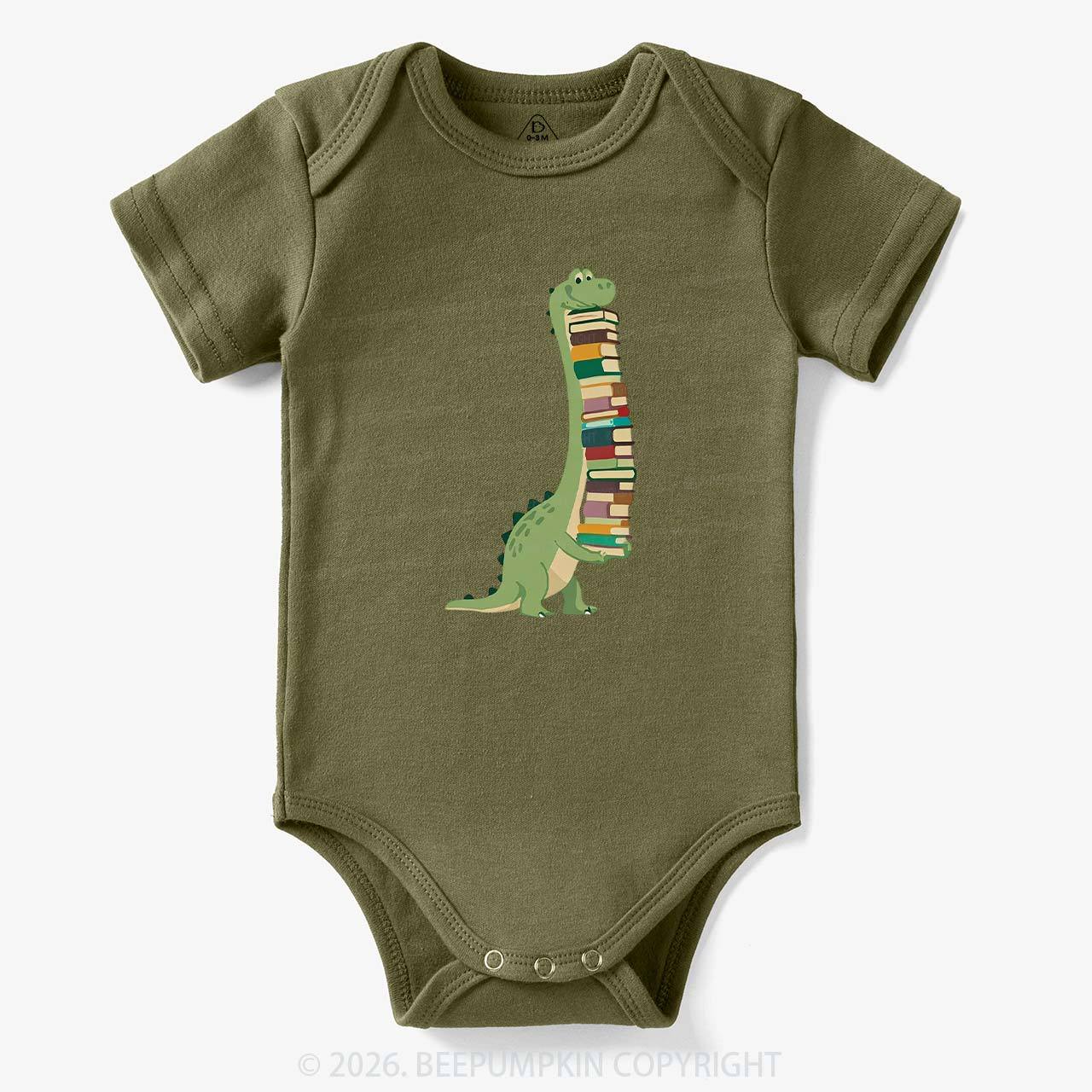 Cute Dinosaur Book Lover Baby Bodysuit