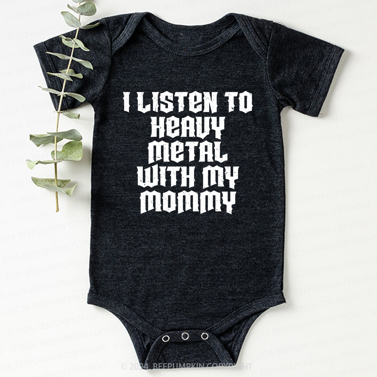 I Listen To Heavy Metal With My Mommy Bodysuit For Baby 7