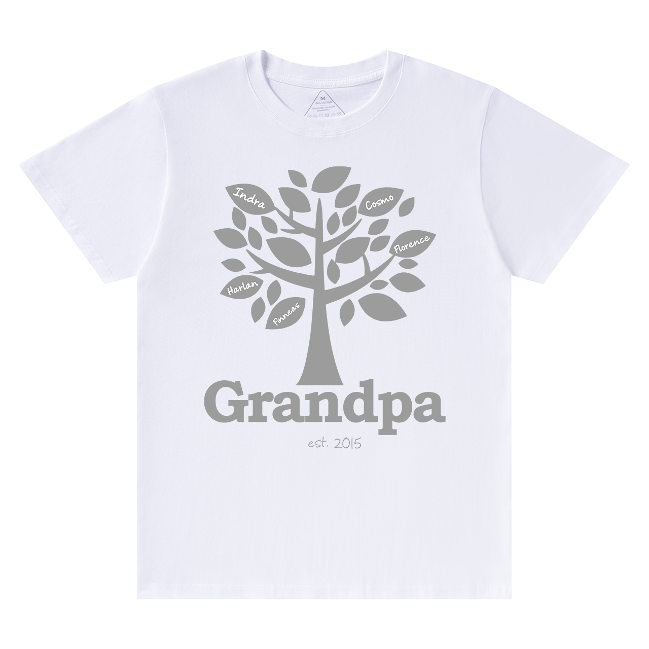 Personalized Family Tree Grandpa Established T-shirt