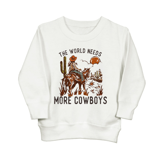 The World Needs More Cowboys Kids Sweatshirt