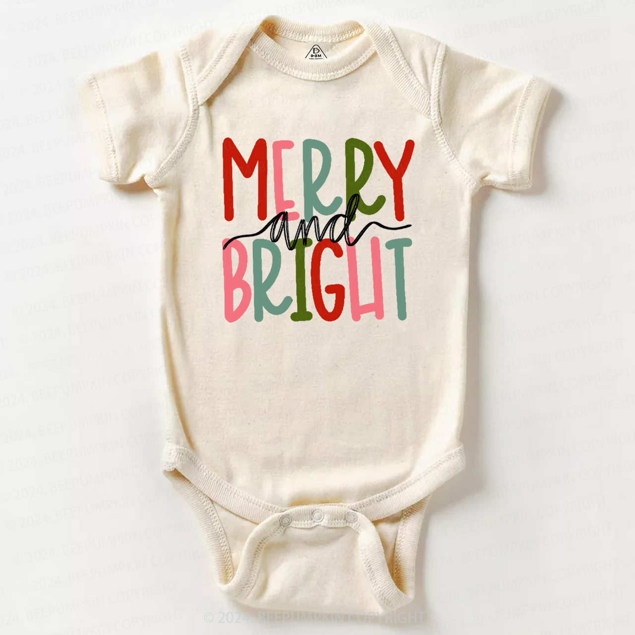 Merry & Bright Christmas Baby Bodysuit
