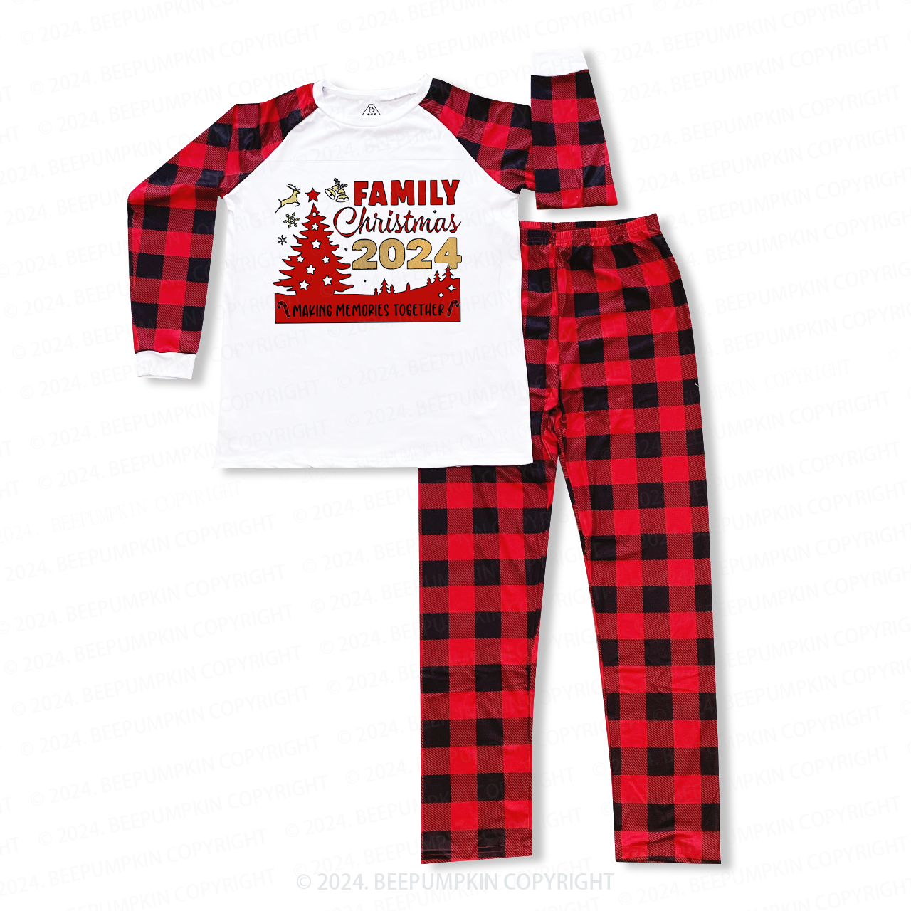 Golden Romantic Christmas  Make Memories Family Matching Pajamas Beepumpkin